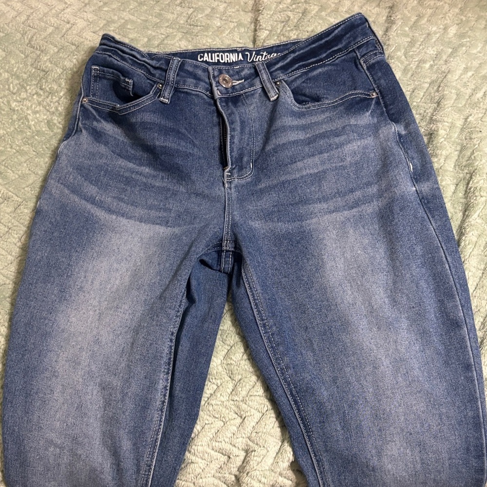 High Rise Blue Jeans
